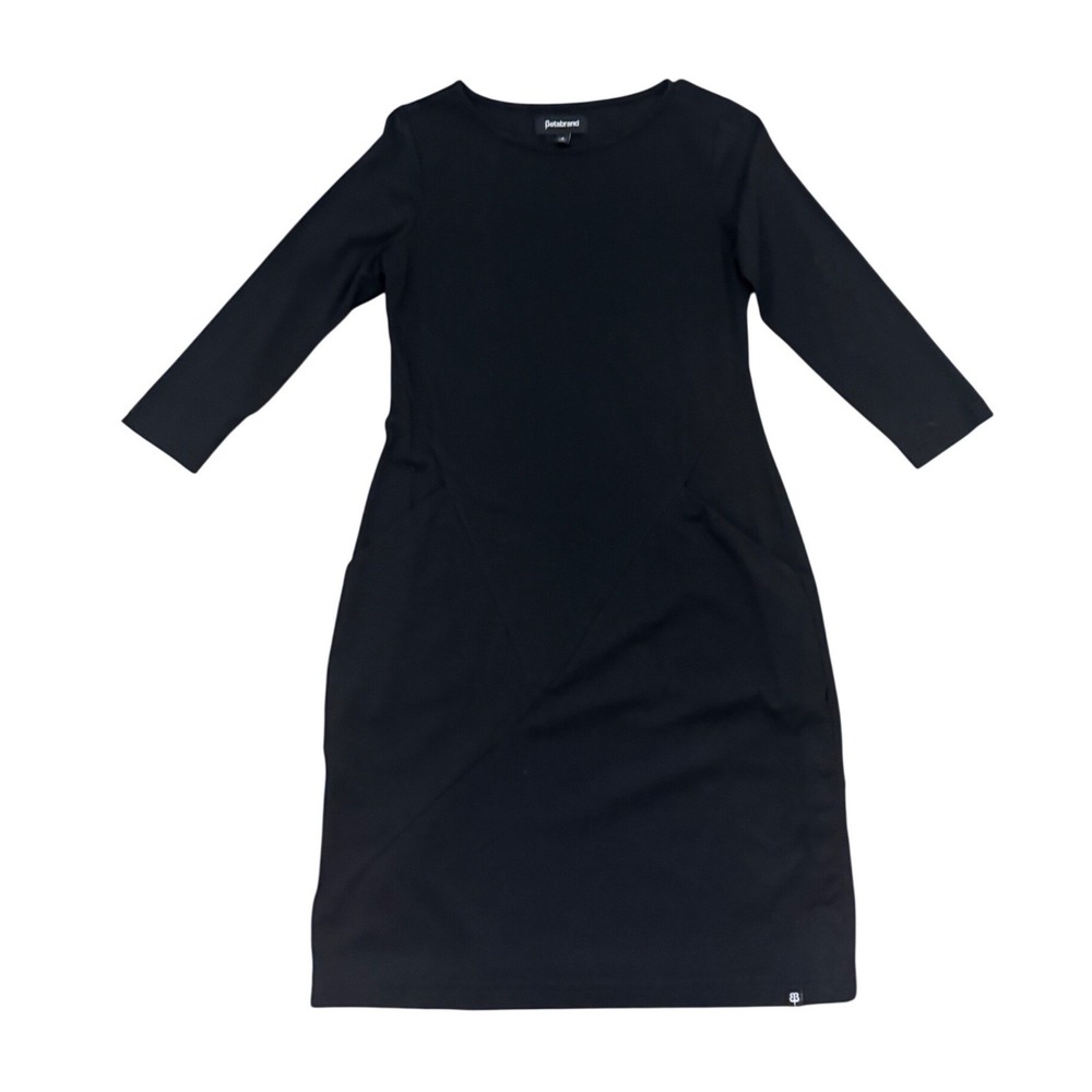 Betabrand Black Long Sleeve Cinch Pocket Dress Women's Size S‎